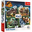 Puzzle 4w1 groźne dinozaury jurassic world