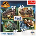 Puzzle 4w1 groźne dinozaury jurassic world