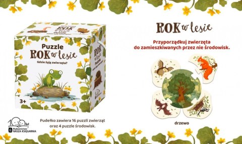 Puzzle rok w lesie. gdzie żyją zwierzęta Puzzle rok w lesie. gdzie żyją zwierzęta