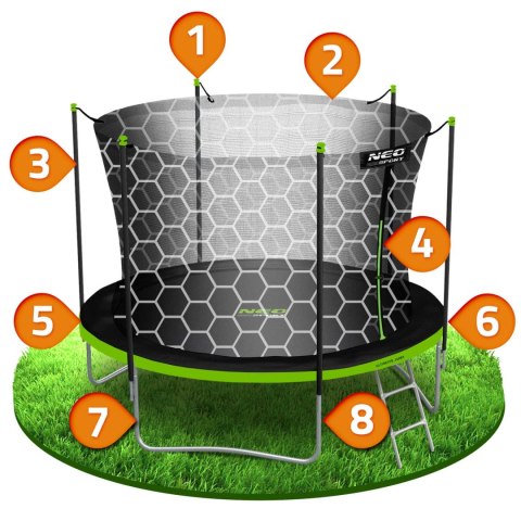 TRAMPOLINA OGRODOWA 10FT/312ĆM Z SIATKĄ WEWNĘ TRZNĄ I DRABINKĄ NEO-SPORT TRAMPOLINA OGRODOWA 10FT/312ĆM Z SIATKĄ WEWNĘ TRZNĄ I DRABINKĄ NEO-SPORT