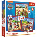 Puzzle 3w1 wesołe pieski, psi patrol