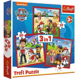 Puzzle 3w1 wesołe pieski, psi patrol