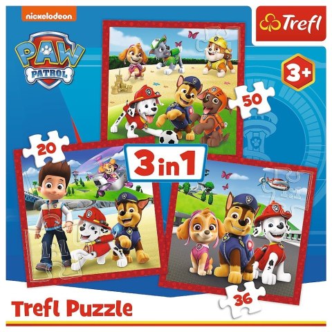 Puzzle 3w1 wesołe pieski, psi patrol Puzzle 3w1 wesołe pieski, psi patrol