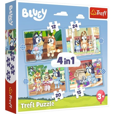 Puzzle 4w1 bluey i świat Puzzle 4w1 bluey i świat