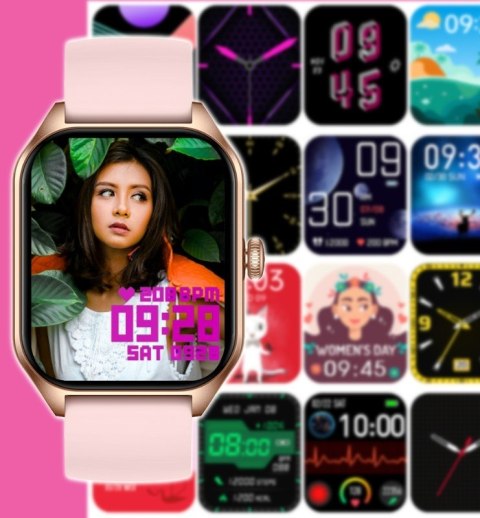 Smartwatch Damski Rubicon RNCF03-5 Różowe złoto + 2 Paski Smartwatch Damski Rubicon RNCF03-5 Różowe złoto + 2 Paski