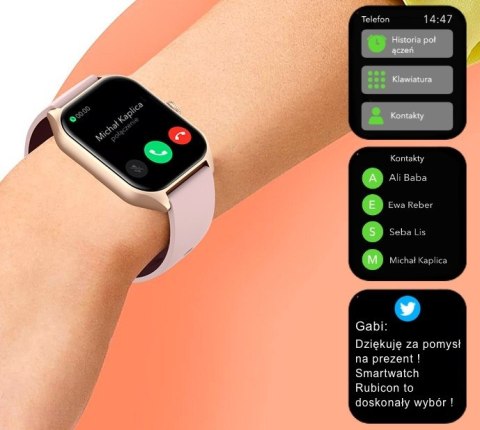 Smartwatch Damski Rubicon RNCF03-5 Różowe złoto + 2 Paski Smartwatch Damski Rubicon RNCF03-5 Różowe złoto + 2 Paski