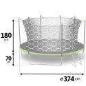 TRAMPOLINA OGRODOWA 12FT/374ĆM Z SIATKĄ WEWNĘ TRZNĄ I DRABINKĄ NEO-SPORT