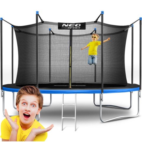 TRAMPOLINA OGRODOWA 12FT/374ĆM Z SIATKĄ WEWNĘ TRZNĄ I DRABINKĄ NEO-SPORT