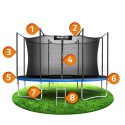 TRAMPOLINA OGRODOWA 12FT/374ĆM Z SIATKĄ WEWNĘ TRZNĄ I DRABINKĄ NEO-SPORT