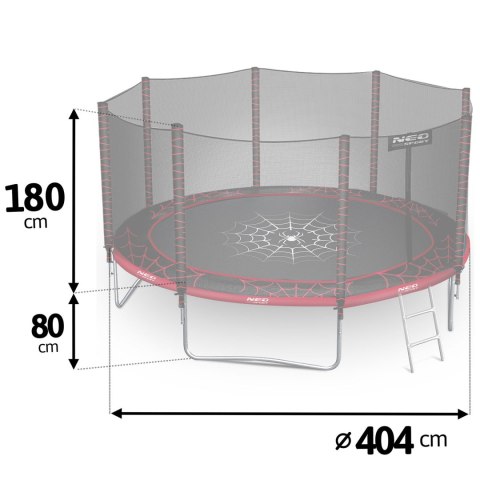 TRAMPOLINA OGRODOWA 13FT/404ĆM Z SIATKĄ ZEWNĘ TRZNĄ I DRABINKĄ NEO-SPORT TRAMPOLINA OGRODOWA 13FT/404ĆM Z SIATKĄ ZEWNĘ TRZNĄ I DRABINKĄ NEO-SPORT