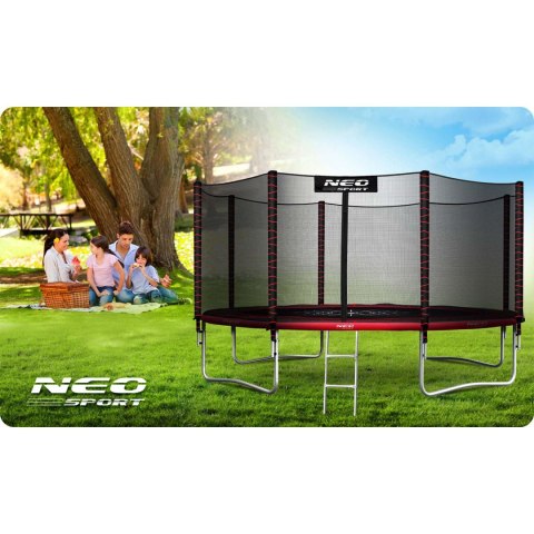 TRAMPOLINA OGRODOWA 13FT/404ĆM Z SIATKĄ ZEWNĘ TRZNĄ I DRABINKĄ NEO-SPORT TRAMPOLINA OGRODOWA 13FT/404ĆM Z SIATKĄ ZEWNĘ TRZNĄ I DRABINKĄ NEO-SPORT
