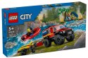 Klocki city 60412 terenowy wóz strażacki z łodzią ratunkową