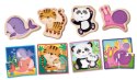 Montessori puzzle drewniane ze zwierzętami