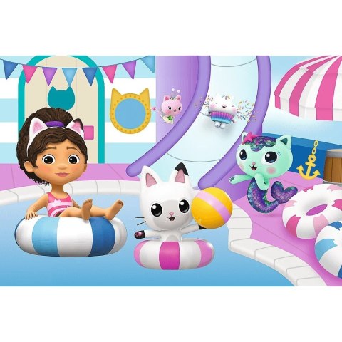Puzzle 60 elementów gabby na basenie koci domek gabi Puzzle 60 elementów gabby na basenie koci domek gabi