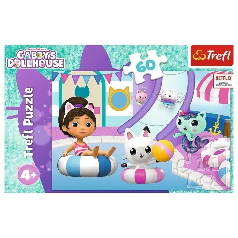 Puzzle 60 elementów gabby na basenie koci domek gabi Puzzle 60 elementów gabby na basenie koci domek gabi