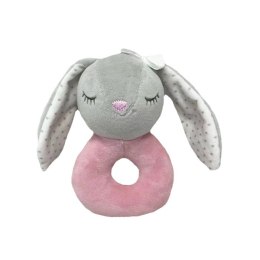 Grzechotka króliczek 18 cm szara