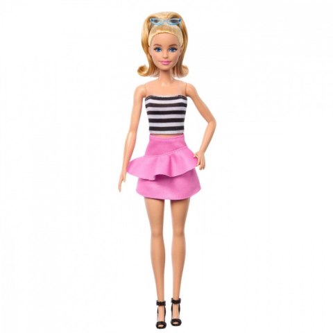 Lalka barbie fashionistas top w biało-czarne paski Lalka barbie fashionistas top w biało-czarne paski