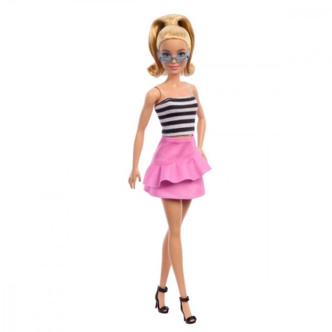 Lalka barbie fashionistas top w biało-czarne paski Lalka barbie fashionistas top w biało-czarne paski