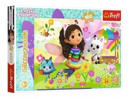 Puzzle 100 elementów glitter brokatowa gabi gabby's dollhouse