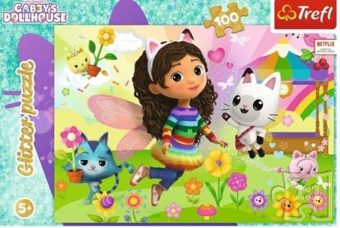 Puzzle 100 elementów glitter brokatowa gabi gabby's dollhouse Puzzle 100 elementów glitter brokatowa gabi gabby's dollhouse
