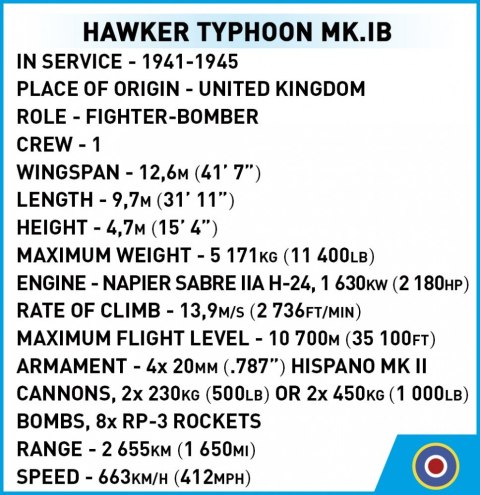 Klocki hawker typhoon mk.1b Klocki hawker typhoon mk.1b