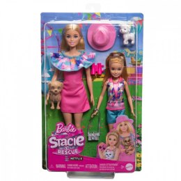 Zestaw lalek barbie i stacie z pieskami