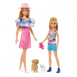 Zestaw lalek barbie i stacie z pieskami