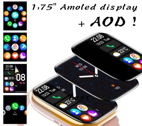 Smartwatch Damski Rubicon RNCF31 ROSE GOLD Bransoleta + 2 Paski Smartwatch Damski Rubicon RNCF31 ROSE GOLD Bransoleta + 2 Paski