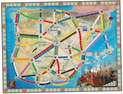 Gra wsiąść do pociągu: kolekcja map 8 - półwysep iberyjski i korea południowa Gra wsiąść do pociągu: kolekcja map 8 - półwysep iberyjski i korea południowa