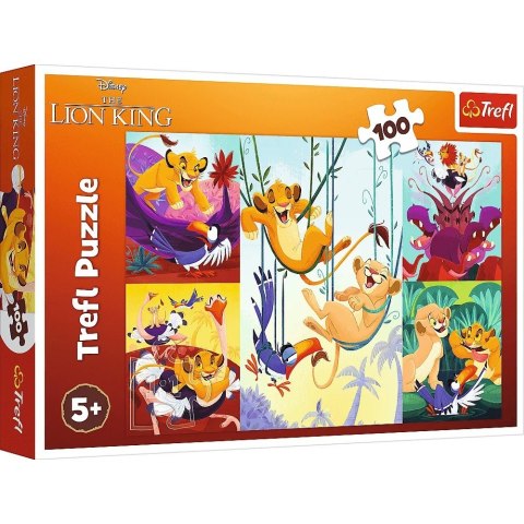 Puzzle 100 elementów dzielny król lew