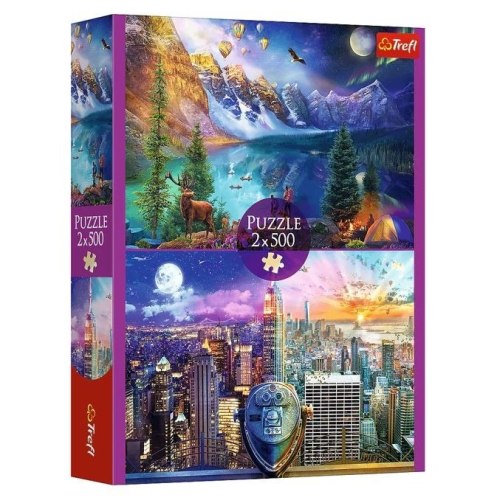 Puzzle 2x500 elementów wycieczka po ameryce Puzzle 2x500 elementów wycieczka po ameryce