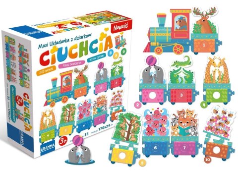 Puzzle maxi układanka z dziurkami ciuchcia Puzzle maxi układanka z dziurkami ciuchcia