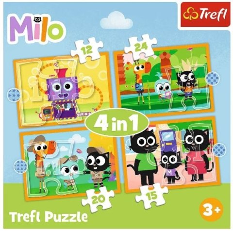 Puzzle 4w1 poznaj milo i jego przyjaciół Puzzle 4w1 poznaj milo i jego przyjaciół
