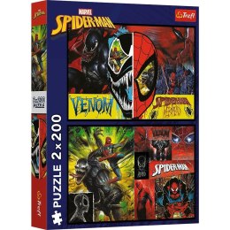 Puzzle 2x200 elementów dzień i noc spidermana