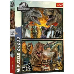 Puzzle 2x200 elementów prehistoryczny świat park jurajski