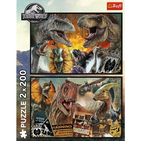 Puzzle 2x200 elementów prehistoryczny świat park jurajski Puzzle 2x200 elementów prehistoryczny świat park jurajski