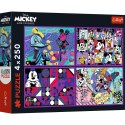 Puzzle 4x250 elementów myszka miki