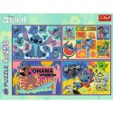 Puzzle 4x250 elementów niezwykły stitch