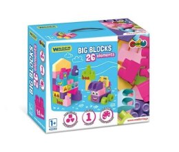 Klocki 26 elementów big blocks różowe