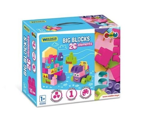 Klocki 26 elementów big blocks różowe Klocki 26 elementów big blocks różowe