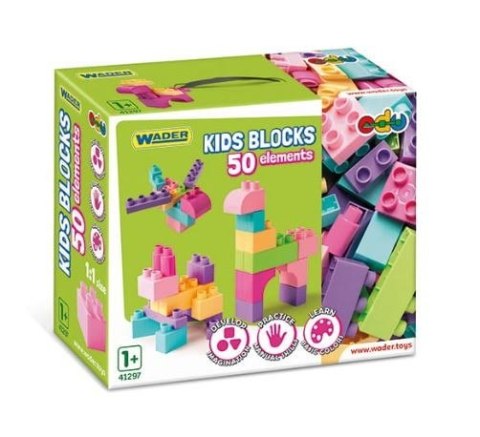 Klocki 50 elementów kids blocks różowe Klocki 50 elementów kids blocks różowe