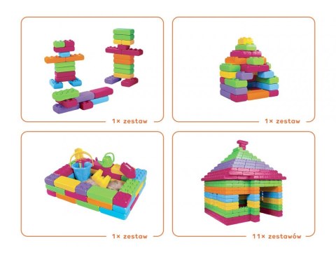 Klocki budowlane cegły 33 elementy pastel Klocki budowlane cegły 33 elementy pastel
