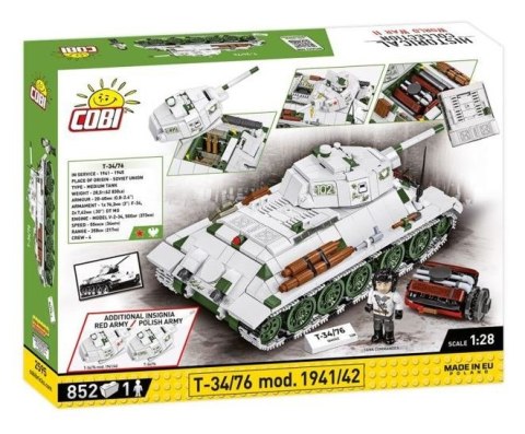 Klocki czołg t34-76 model 1941-42 852 elementów Klocki czołg t34-76 model 1941-42 852 elementów