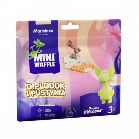 Klocki mini waffle - saszetka diplodok i pustynia 25 elementów Klocki mini waffle - saszetka diplodok i pustynia 25 elementów