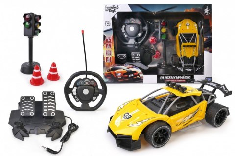 Auto r/c z kierownicą i pedałami Auto r/c z kierownicą i pedałami