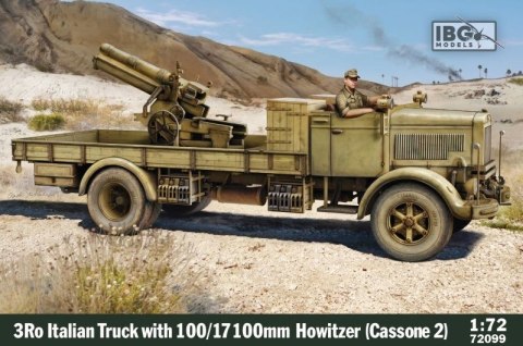 Model plastikowy 3ro italian truck with 100/17 100mm howitzer 1/72