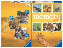 Puzzle 3w1 dzikie zwierzęta gra memory