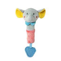 Zabawka z dźwiękiem słonik brzoskwiniowo-szary 17 cm