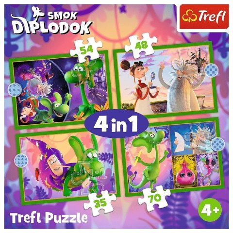 Puzzle 4w1 Świat smoka diplodoka Puzzle 4w1 Świat smoka diplodoka