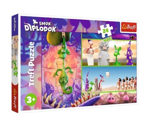 Puzzle 24 elementów maxi ciekawski smok diplodok Puzzle 24 elementów maxi ciekawski smok diplodok